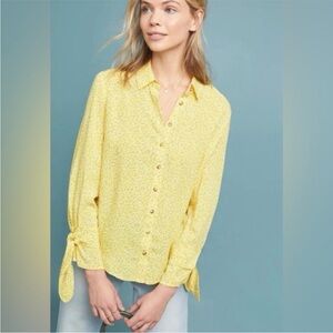 Anthropologie Maeve Blithe Button Down Tie Sleeve Blouse. Size 2.